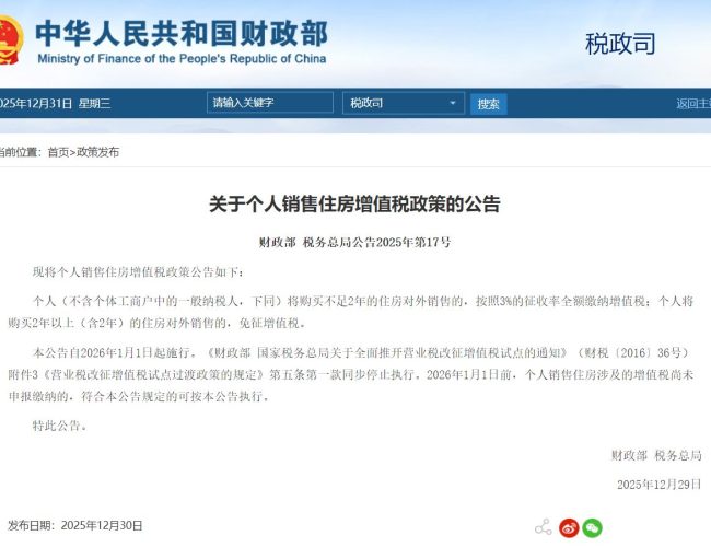 住房增值税大变动