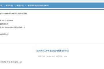 东莞2026供地计划重磅落地：CBD推巨无霸宅地，华润已抢先布局